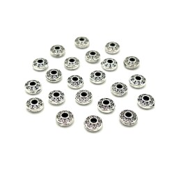 6.5 mm TESBİH ARA MALZEMESİ, ZAMAK DÖKÜM, BOYALI GÜMÜŞ KAPLAMA - ERTÜRK