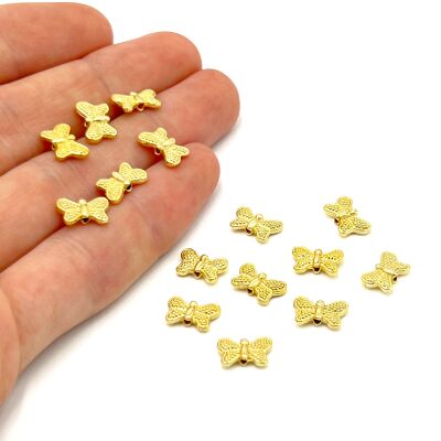 6x10 mm, KELEBEK DESENLİ BİLEKLİK ARA APARATI, ZAMAK LAK KAPLAMA - 1