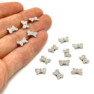 6x10 mm, KELEBEK DESENLİ BİLEKLİK ARA APARATI, ZAMAK NİKEL KAPLAMA - 1