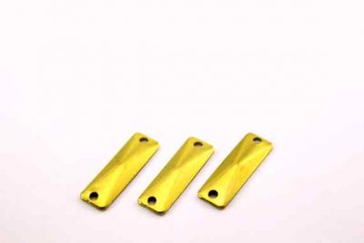 6x19 mm DESENLİ DİKDÖRTGEN İKİ DELİK PUL, HAM PİRİNÇ #573H - 2