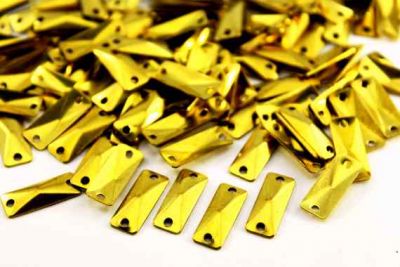 6x16 mm DESENLİ DİKDÖRTGEN İKİ DELİK PUL, HAM PİRİNÇ #567H - 3