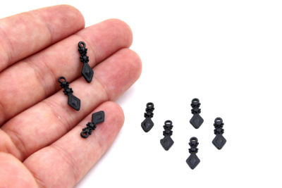 6x17 mm ZAMAK DÖKÜM SALLANTI, SİYAH RENK - 2