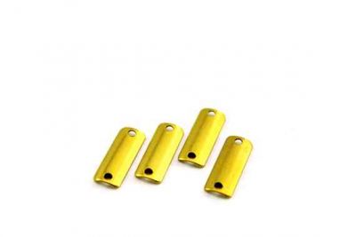 6x15 mm DİKDÖRTGEN İKİ DELİK PUL, HAM PİRİNÇ #614H - 2
