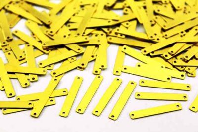 4x25 mm DİKDÖRTGEN İKİ DELİK PUL, HAM PİRİNÇ #652H - 2