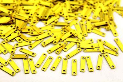 2,5x10 mm DİKDÖRTGEN İKİ DELİK PUL, HAM PİRİNÇ #613H - 2