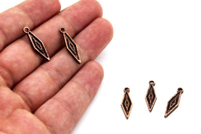 6x22 mm BAKLAVA DESENLİ SALLANTI ZAMAK DÖKÜM, BAKIR RENK - 2
