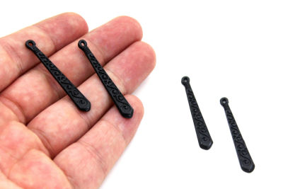 6x40 mm DESENLİ SALLANTI ZAMAK DÖKÜM, SİYAH RENK - 2