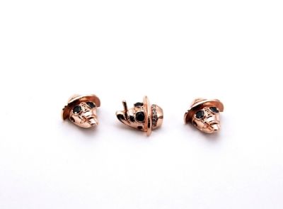 14x15 mm KURU KAFA ZİRCON TAŞ BİLEKLİK ve KOLYE AKSESUARI, ROSE