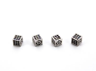 6x6 mm KÜP ZİRCON TAŞ BİLEKLİK ve KOLYE AKSESUARI, NİKEL