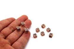 6x6 mm KÜP ZİRCON TAŞ BİLEKLİK ve KOLYE AKSESUARI, ROSE - Thumbnail