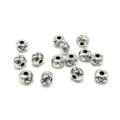 6x8 mm TESBİH ARA MALZEMESİ, ZAMAK DÖKÜM, BOYALI GÜMÜŞ KAPLAMA - 2