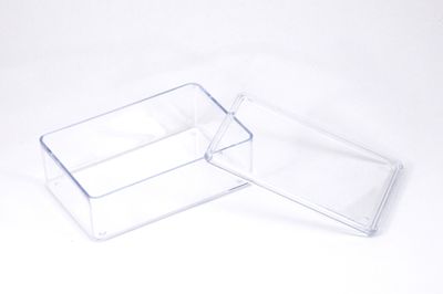 6x9 cm, YÜKSEKLİK : 3 cm, 5 ADET, KAPAKLI KÜP MALZEME KUTUSU, BONCUK KUTUSU, ŞEFFAF RENK - 4