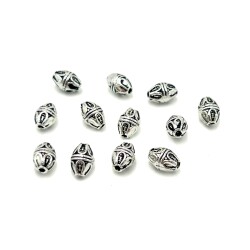 6x9 mm TESBİH ARA MALZEMESİ, ZAMAK DÖKÜM, BOYALI GÜMÜŞ KAPLAMA - 2