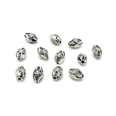 6x9 mm TESBİH ARA MALZEMESİ, ZAMAK DÖKÜM, BOYALI GÜMÜŞ KAPLAMA - 2