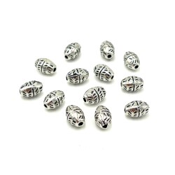 6x9 mm TESBİH ARA MALZEMESİ, ZAMAK DÖKÜM, BOYALI GÜMÜŞ KAPLAMA - 2