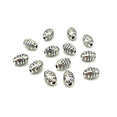 6x9 mm TESBİH ARA MALZEMESİ, ZAMAK DÖKÜM, BOYALI GÜMÜŞ KAPLAMA - 2