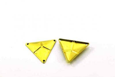 22x25 mm DESENLİ ÜÇGEN ÜÇ DELİK PUL, HAM PİRİNÇ #736H - 2