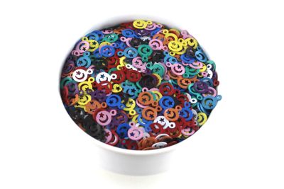 7 mm AY YILDIZ DESENLİ TEK DELİK PUL, KARIŞIK RENKLİ PİRİNÇ, #734RENKLİ - 2