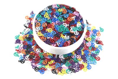 7 mm AY YILDIZ DESENLİ TEK DELİK PUL, KARIŞIK RENKLİ PİRİNÇ, #734RENKLİ - 3
