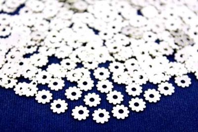 7 mm ÇARK DESENLİ ORTADAN DELİK PUL, NİKEL KAPLAMA PİRİNÇ #305N - 2