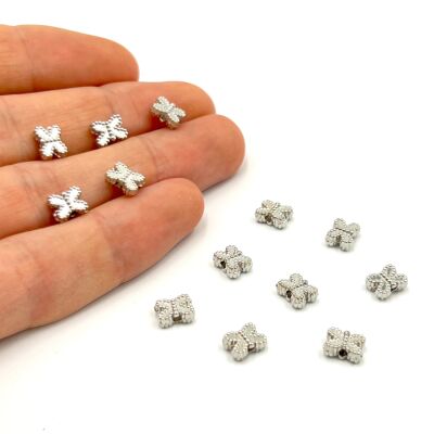 7 mm, KELEBEK DESENLİ BİLEKLİK ARA APARATI, ZAMAK NİKEL KAPLAMA - 1