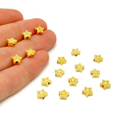 7 mm, YILDIZ DESENLİ BİLEKLİK ARA APARATI, ZAMAK LAK KAPLAMA - 1