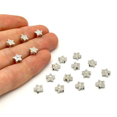 7 mm, YILDIZ DESENLİ BİLEKLİK ARA APARATI, ZAMAK NİKEL KAPLAMA - 1