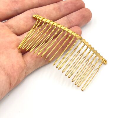 75 mm, 20 DİŞ TEL TARAK MODELİ, ALTIN KAPLAMA - 1