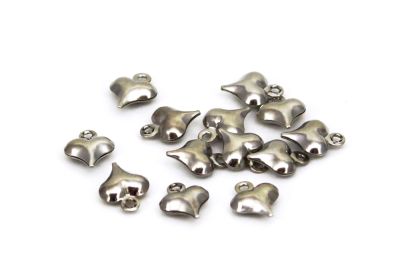 7.5x10 mm ÇİFT TARAFLI KALP DESENLİ PUL, NİKEL KAPLAMA PİRİNÇ - 2