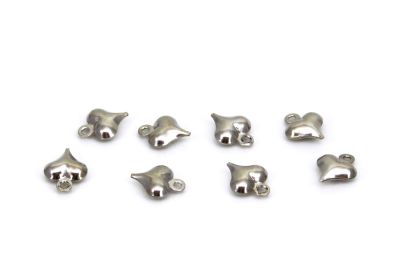 7.5x10 mm ÇİFT TARAFLI KALP DESENLİ PUL, NİKEL KAPLAMA PİRİNÇ - 3