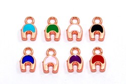 7x11 mm, MİNELİ NAL DESENLİ TAKI APARATI, ROSE KAPLAMA, #M21R - ERTÜRK