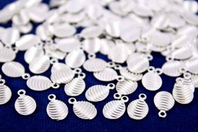 7x11 mm OVAL DESENLİ TEK DELİK PUL, NİKEL KAPLAMA PİRİNÇ #727-2N - 2