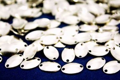 7x11 mm OVAL İKİ DELİK PUL, NİKEL KAPLAMA #687N - 2