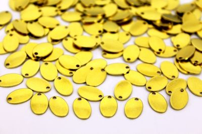 7x11 mm OVAL TEK DELİK KALIN PUL, HAM PİRİNÇ #687H-DÜZ-TEK-DELİK-KALIN - 2