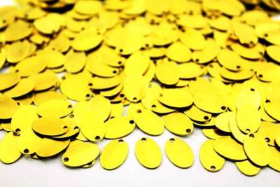 7x11 mm OVAL TEK DELİK PUL, HAM PİRİNÇ #1079H - 2