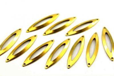 8x32 mm OVAL İKİ DELİK PUL, HAM PİRİNÇ #500H - 2