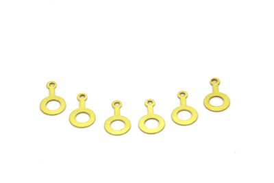 7x12 mm YUVARLAK DESENLİ PUL, HAM PİRİNÇ #1247H - 2