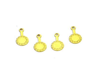 7x12 mm YUVARLAK DESENLİ PUL, HAM PİRİNÇ #1252H - 2
