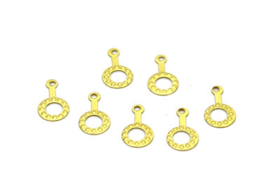 7x12 mm YUVARLAK DESENLİ PUL, HAM PİRİNÇ #1253H - 2
