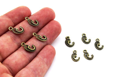 7x14 mm DESENLİ SALLANTI ZAMAK DÖKÜM, ANTİK SARI RENK - 2