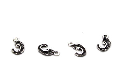 7x14 mm DESENLİ SALLANTI ZAMAK DÖKÜM, BOYALI GÜMÜŞ RENK - 2