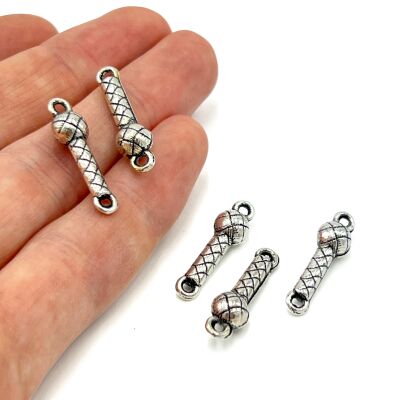 7x24 mm SALLANTI UÇ, ZAMAK DÖKÜM, BOYALI GÜMÜŞ KAPLAMA - 1