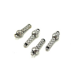 7x24 mm SALLANTI UÇ, ZAMAK DÖKÜM, BOYALI GÜMÜŞ KAPLAMA - 2