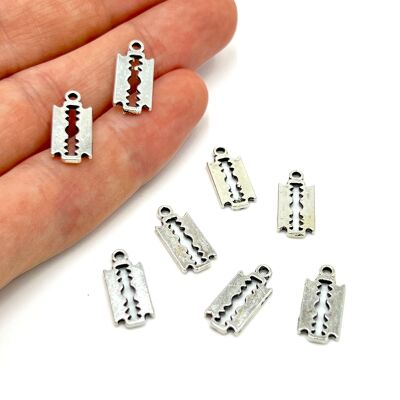 7x16 mm SALLANTI UÇ, JİLET DESENLİ, ZAMAK DÖKÜM, BOYALI GÜMÜŞ KAPLAMA - 1