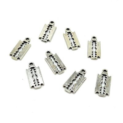 7x16 mm SALLANTI UÇ, JİLET DESENLİ, ZAMAK DÖKÜM, BOYALI GÜMÜŞ KAPLAMA - 2