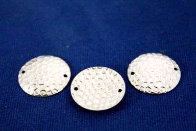 20 mm YUVARLAK ÇİFT DELİK DESENLİ PUL, NİKEL KAPLAMA, PİRİNÇ #418N - 2