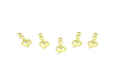 7x17 mm SOL ANAHTARI DESENLİ PUL, HAM PİRİNÇ #1353H - 2