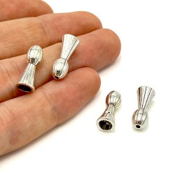 7x17 mm TESBİH İMAMESİ, ZAMAK DÖKÜM, BOYALI GÜMÜŞ KAPLAMA - 2