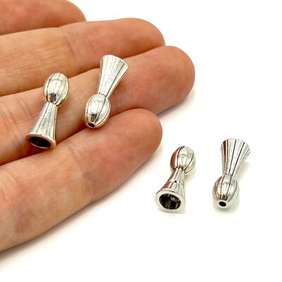 7x17 mm TESBİH İMAMESİ, ZAMAK DÖKÜM, BOYALI GÜMÜŞ KAPLAMA - 2