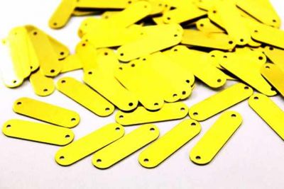 7x24 mm DESENLİ İKİ DELİK PUL, HAM PİRİNÇ #823-2H - 2